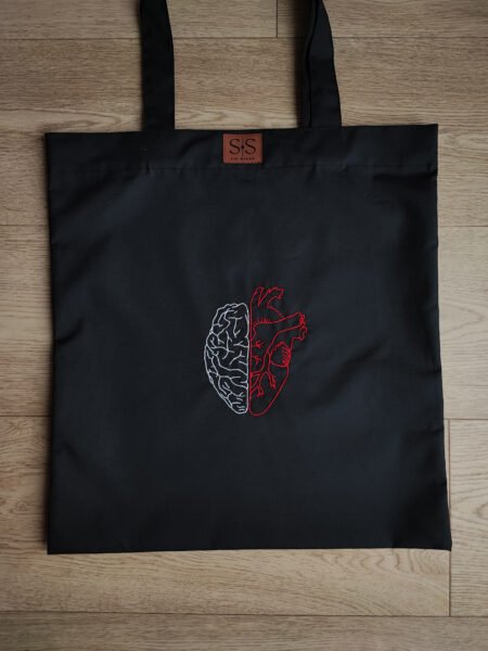 Juodos spalvos medvilninis daugkartinis maišelis