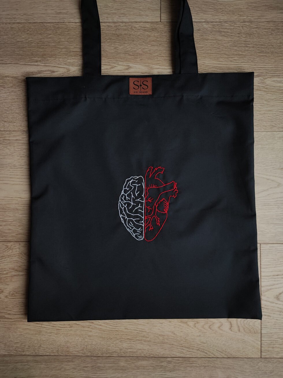 Juodos spalvos medvilninis daugkartinis maišelis