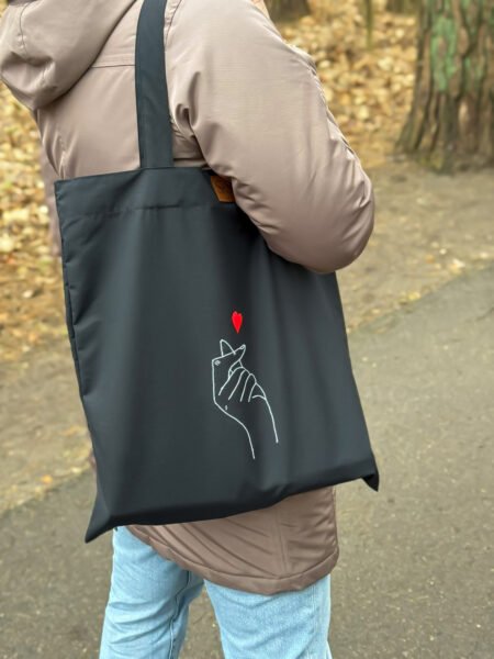 Juodos spalvos medvilninis daugkartinis maišelis