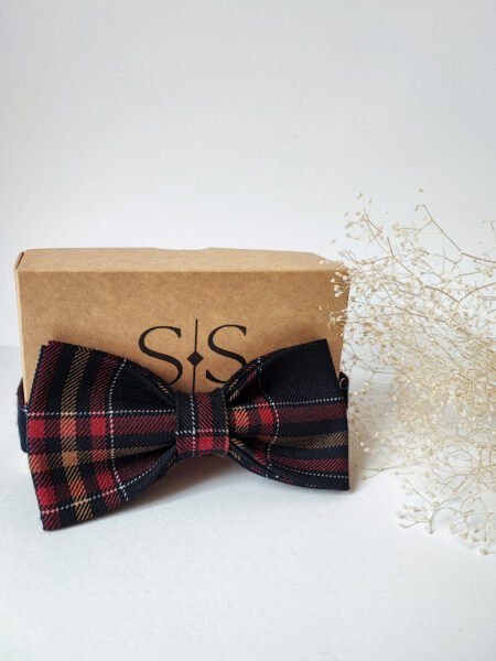 Raudona ir tamsiai mėlyna vyriška medvilnės-vilnos peteliškė