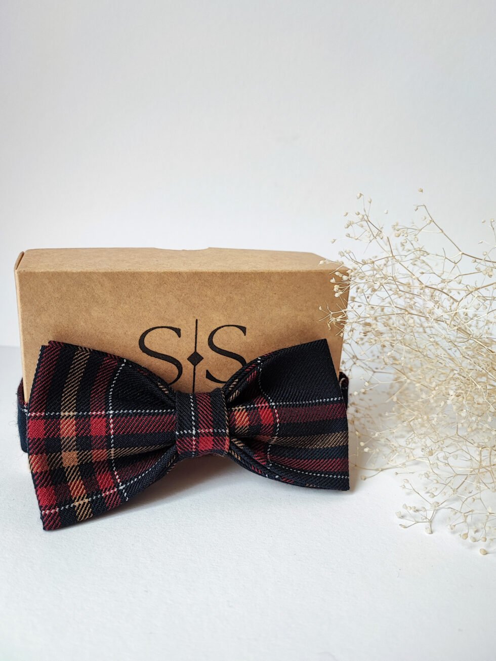 Raudona ir tamsiai mėlyna vyriška medvilnės-vilnos peteliškė