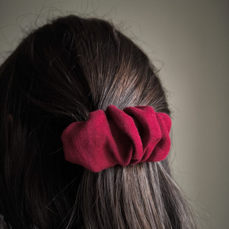 Lininis plaukų segtukas “Bordo"