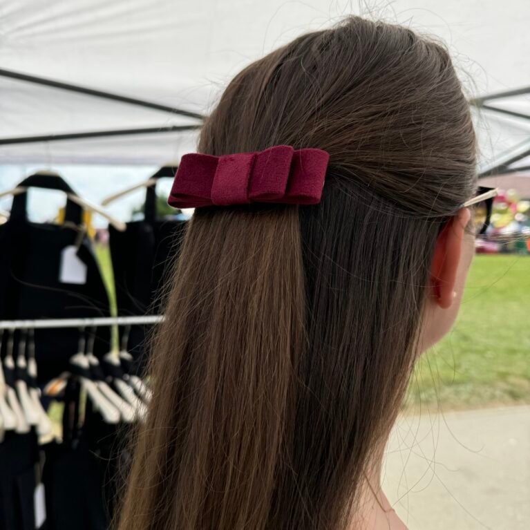 Veliūrinis plaukų segtukas "Bordo"
