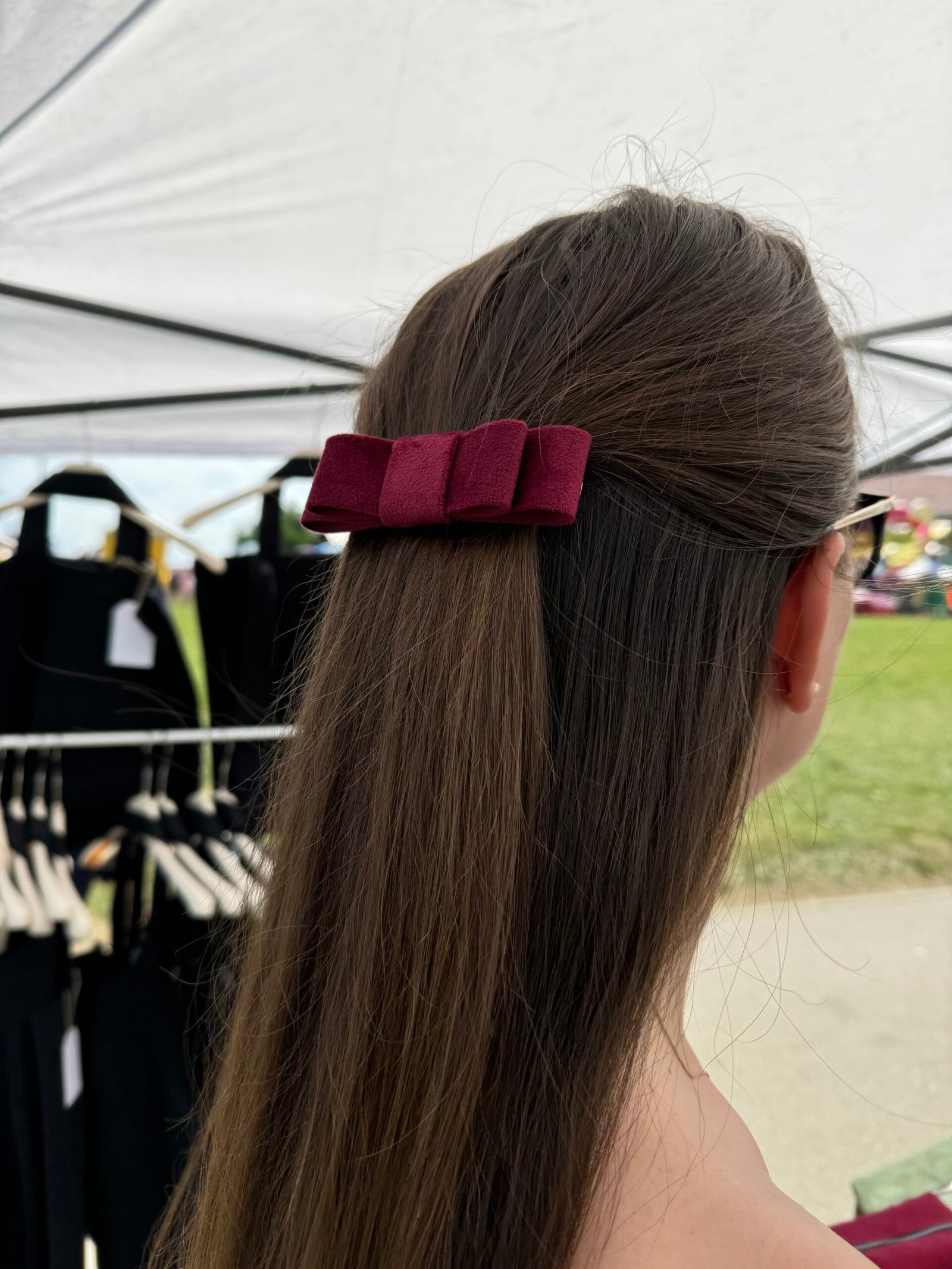 Veliūrinis plaukų segtukas "Bordo"